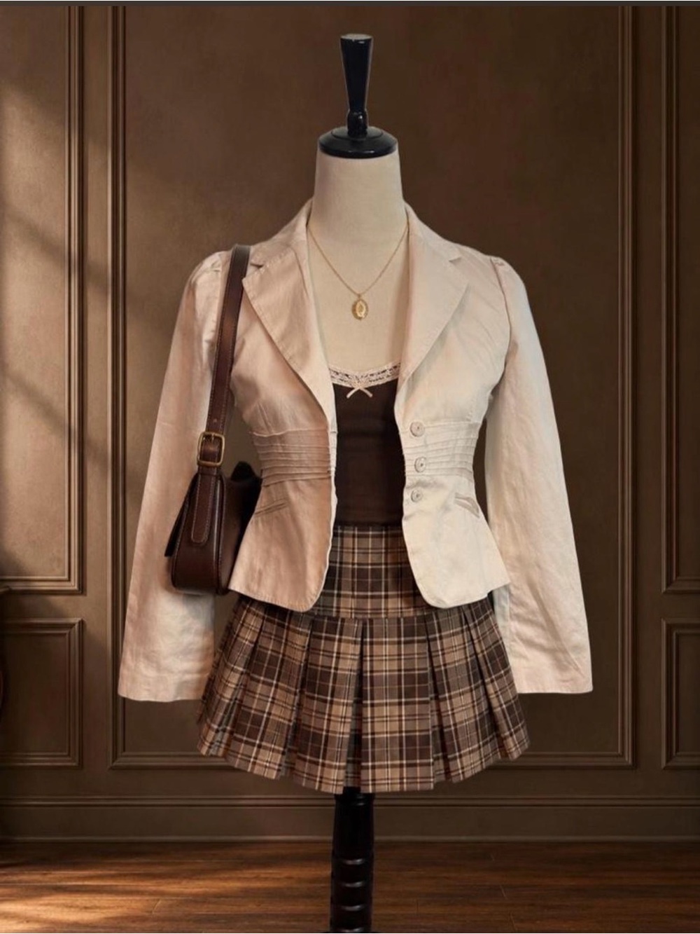Ann Taylor 00P Cream Beige Cropped Pintuck Peplum Blazer Petite Jacket